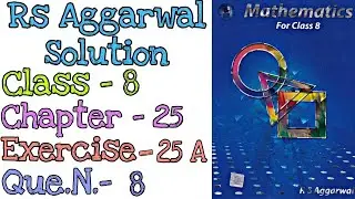 Rs Aggarwal Class 8 Exercise 25A | Question number 8 | Chapter 25 Probability | Md Sir
