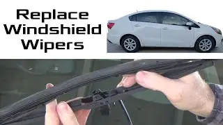 Replace Windshield Wiper Blades - Kia Rio 2012, 2013, 2014, 2015, 2016, 2017