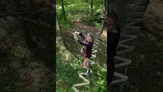 We try to overcome our fear of heights in the climbing forest 😳 | 