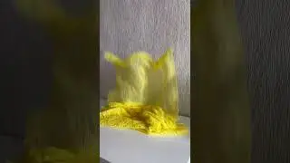 Лимонный ажурный шарф #shorts #вязание #вязаниеспицами #ажурныйшарф
