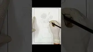 vase with flowers drawing #shorts #art #drawing #shaon_art_zone