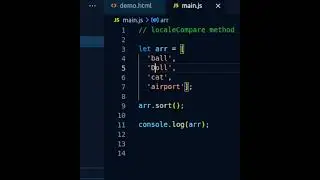 Sort string elements including capital letters items using localecompare #shorts #localecompare