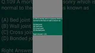 Civil engineering Mcq's qst.no.109