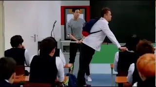 Teacher wants to spank male student for being late. funny ending!!