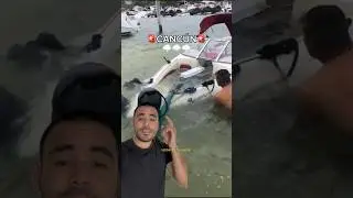 Se hunde otra lancha en Cancún😰🚨⛈️ #cancun #boat #rivieramaya