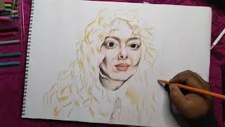 How To Draw with colour pencil | Random paint| portraits drawing |using pencil colours #arts #paint