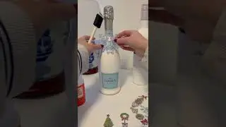 Gift for the Hostess!! DIY Decoupage Wine Bottle, Painted Wine Bottle  #grandmillennial #preppy