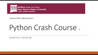 Python Crash Course Chap3