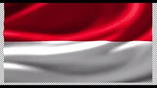 Indonesia Flag Waving Wave Silk Fabric Seamless Loop Looped Fast Alpha Channel Fluttering Flutter