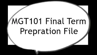 MGT 101 final Term Material...