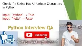 Check if a String Has All Unique Characters in Python