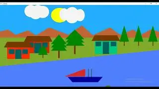 Village Scenario OpenGL Project | Day Night Cycle Animation | C++ Computer Graphics Program | Ship