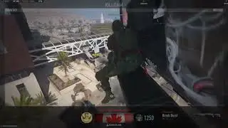 DMZ. Great shot from moving helicopter into a moving EV through his buddy's leg.