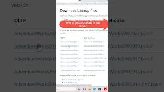 SQL | How to Upload / Restore a Database in SQL Server?