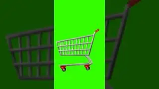 Shopping trolly green screen no copyright 