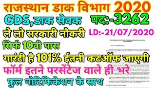 Rajasthan post office vacancy notification 2020