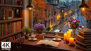 September Autumn Rain Jazz 🍂 Cozy Book Café Piano Music for Reading, Working, Studying & Calm Nights