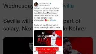 Confirmed !!! Alex Telles has joined Sevilla FC on loan until 2023. #shorts #fabrizio #manchesterutd