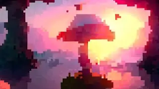 sunset under the fungi