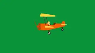 Plane flying green screen animation video 