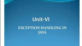 Exception Handling in Java