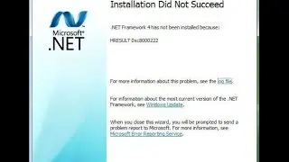 How to Fix Net Framework Installation did not succeed HRESULT 0xc8000222 Error