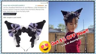 WW-WonderfulWorld Cat Ears Headband | Kuromi Cartoon Cosmic Play | #WW #headband #catears