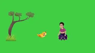 चिड़ियाँ और लड़की! Green screen video! No copyright!
