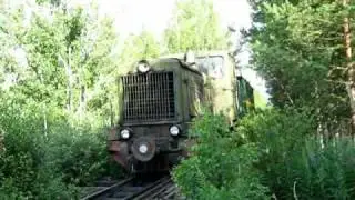 ТУ4-2801 с пассажирским вагоном на ужд Светлополянска