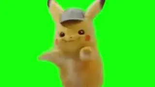 Detective Pikachu dancing in green screen