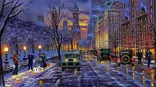 Oldies Music - City Evening Ambience, Vintage Winter, Old Songs