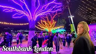 Christmas In London: A Southbank Christmas Market Night Walk #london #southbank #night