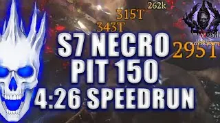 S7 NECRO 4 min 26 sec PIT 150 CLEAR SHADOW BLOOD WAVE | Diablo 4 Necromancer Season 7 Endgame Build