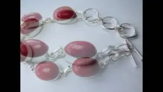Браслет, серьги, кулон из Коралла, серебро 925