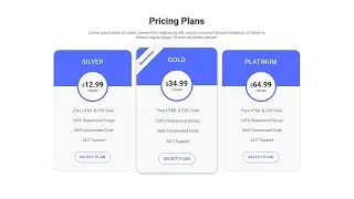 Responsive Pricing Plans Table Using HTML and CSS | Pricing Cards