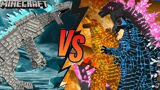 Shimo VS Super Charged Godzilla Thermonuclear Godzilla & Evolved Godzilla (Minecraft Mob Battle)