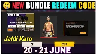 Free Fire Redeem Code Today 20 June | Golden Shade Bundle Redeem Code | Redeem Code Free Fire Today