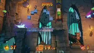 Crash Bandicoot 4: Cortex Island - Cortex Castle - Bonus Level, All Boxes 100% Complete