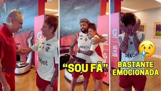 CRISTIANE SE EMOCIONA AO ENCONTRAR COM TITE E GABIGOL NO FLAMENGO