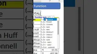 Day 28 SubTotal Function in Excel #excel #exceltips #exceltricks #exceltutorial #vlookup