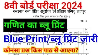 rbse class 8th Maths Blue Print 2023-24 || class 8th maths model paper 2024 ।। blue Print 2024।।