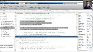 Filtering data with a low pass butterworth filter in Matlab