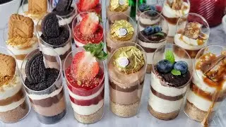 Recette Spécial fêtes 6 variétés de verrines avec une seule crème ! تحلية الكؤوس