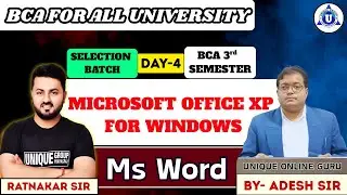 📘 BCA 1st Sem | Microsoft Office XP for Windows || Ms Word || DAY-04