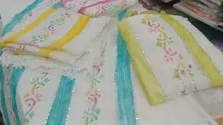 Price 1450. Organza Brushpaint Suit. Instagram ID: SARDARIDESIGNS. Call 9991928057