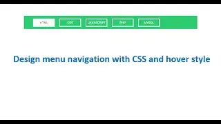 Design menu with CSS