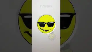 Как нарисовать смайлик в чёрных очках 