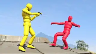 GTA 5 NPC Wars #4 (with Active Ragdoll Dudes)