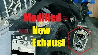New Suzuki Gixxer FI ABS Stock Exhaust Modification-১০০০ থেকে ১২০০টাকা  খরচে ফাটাফাটি Exhaust Sound!