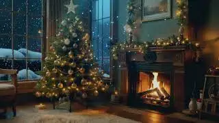 Instrumental Christmas Music 24/7 🔥 Crackling Fireplace Cozy Cabin Ambience